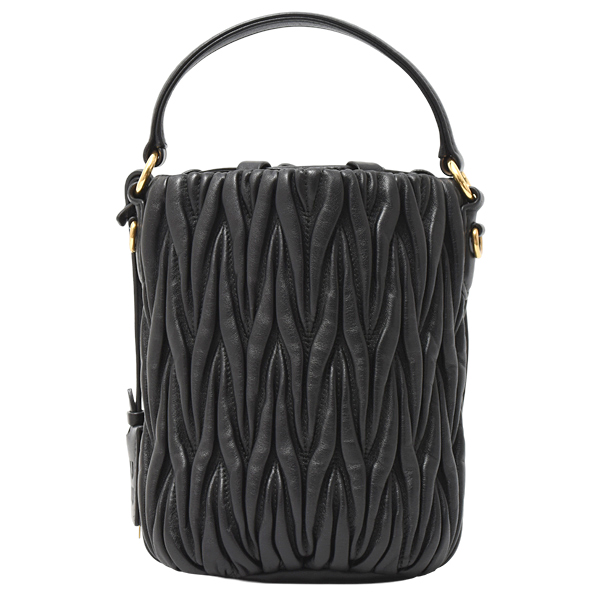 ミュウミュウ バッグ レディース バケットバッグ マテラッセ ショルダー ナッパレザー NERO MIUMIU 5BE084 中古