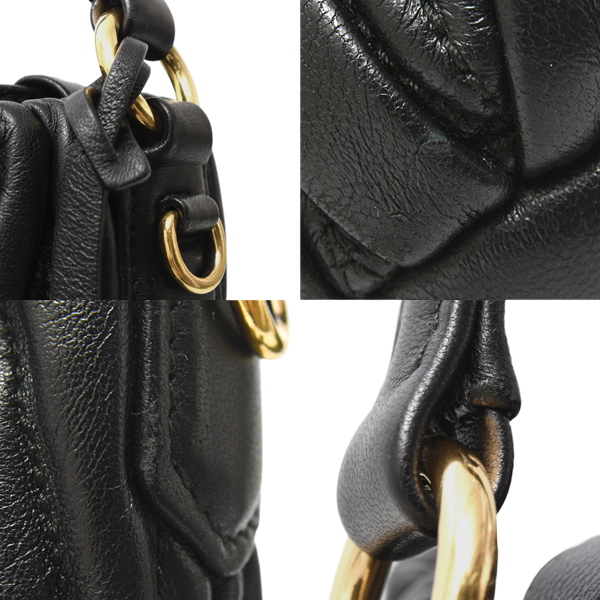 ミュウミュウ バッグ レディース バケットバッグ マテラッセ ショルダー ナッパレザー NERO MIUMIU 5BE084 中古