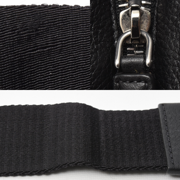 プラダ バッグ メンズ レディース 三角ロゴ ショルダーバッグ クロスボディバッグ カーフ ブラック 2VH019 PRADA 中古