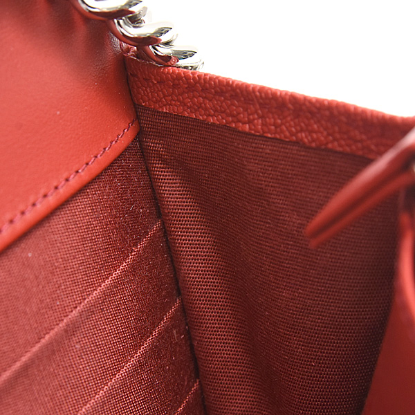 シャネル バッグ レディース ボーイシャネル チェーンウォレット キャビアスキン レッド CHANEL 中古