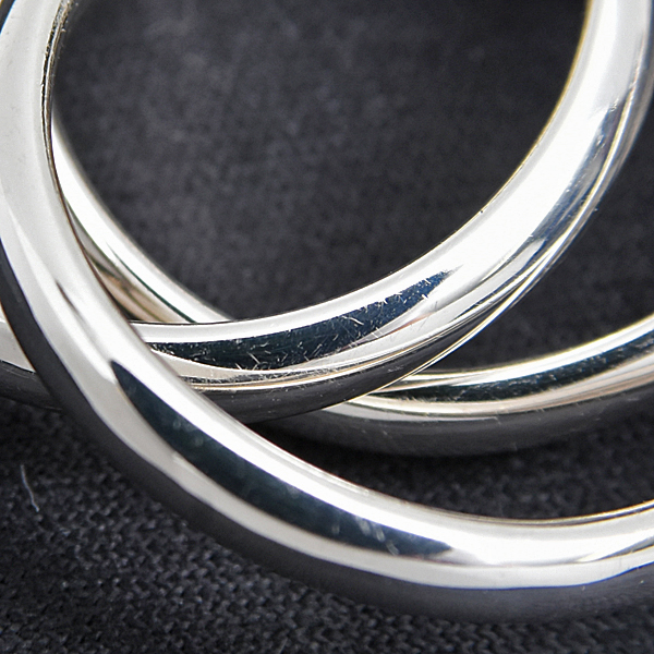 ティファニー 指輪 レディース 三連リング トリニティ 実測10号 幅2.6mm スターリングシルバー TIFFANY SV925 Ag925 中古