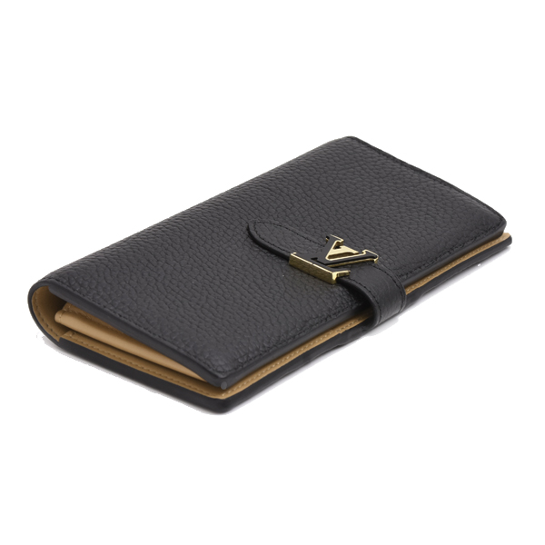 ルイヴィトン 財布 レディース LV ヴェルティカルウォレット トリヨンレザー 長財布 ノワール ブラック Louis Vuitton M81330 中古