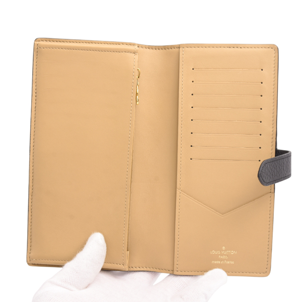 ルイヴィトン 財布 レディース LV ヴェルティカルウォレット トリヨンレザー 長財布 ノワール ブラック Louis Vuitton M81330 中古