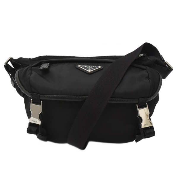 プラダ バッグ ユニセックス Re-Nylon ショルダーバッグ ナイロン ブラック PRADA 2VH171 中古