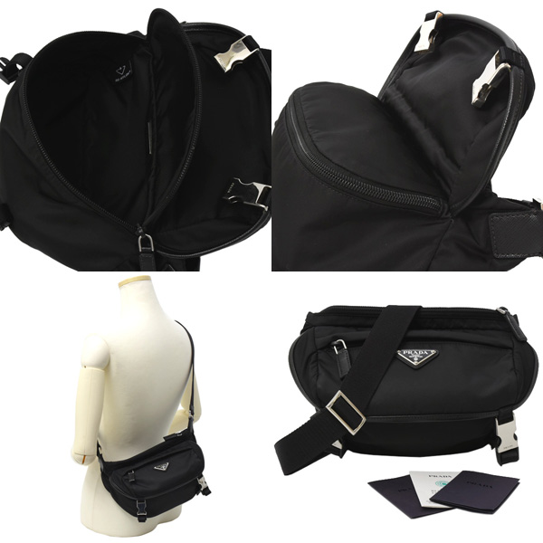 プラダ バッグ ユニセックス Re-Nylon ショルダーバッグ ナイロン ブラック PRADA 2VH171 中古
