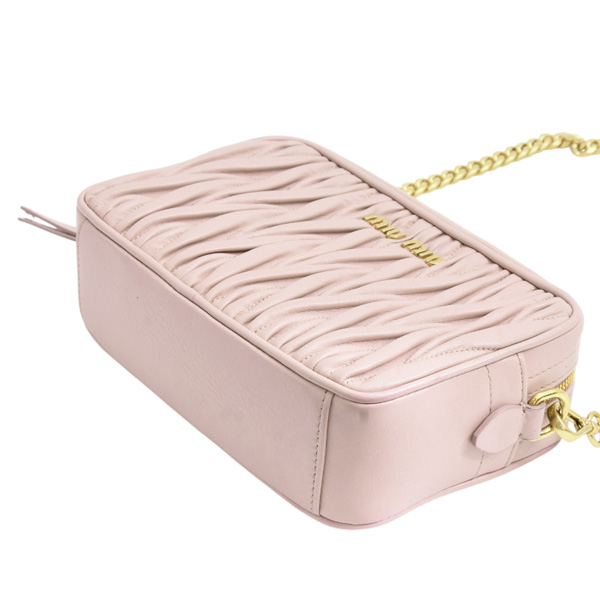 ミュウミュウ バッグ レディース マテラッセ チェーンショルダーバッグ レザー ピンク MIUMIU 中古