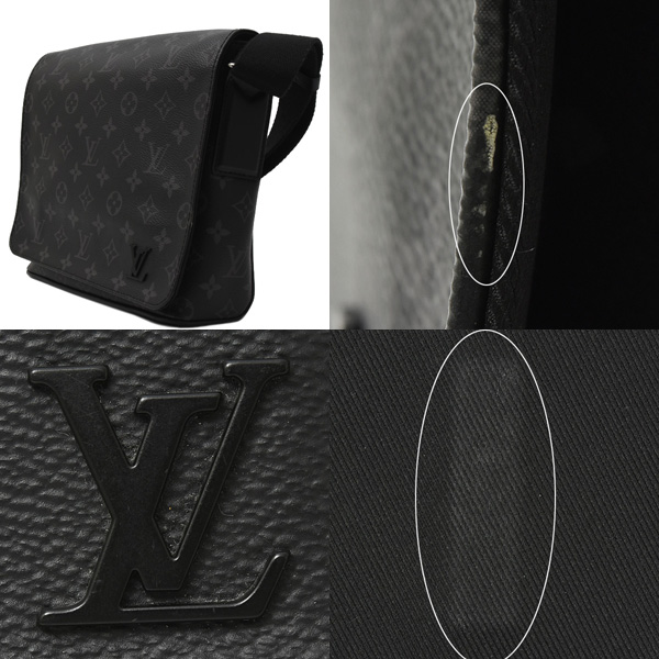 ルイヴィトン バッグ メンズ ディストリクトPM NM ショルダーバッグ モノグラムエクリプス Louis Vuitton M44000 中古