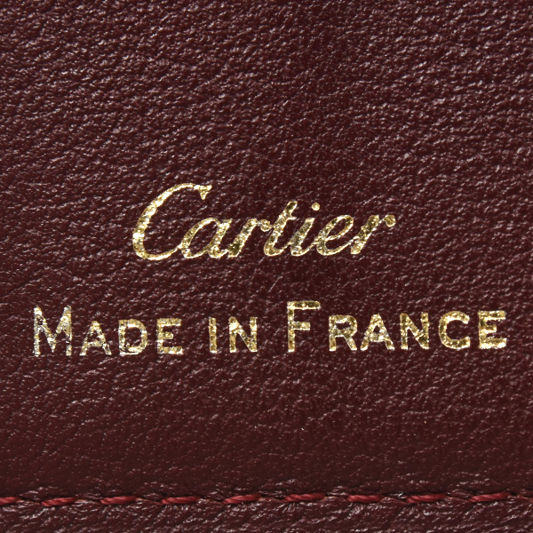 カルティエ 財布 レディース マストライン 2つ折り札入れ 小銭入れなし レザー ワインレッド Cartier 中古