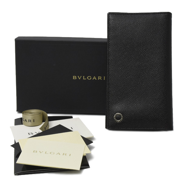 ブルガリ 財布 メンズ ブルガリ ブルガリ マン 長財布 カーフ ブラック BVLGARI 30398 中古