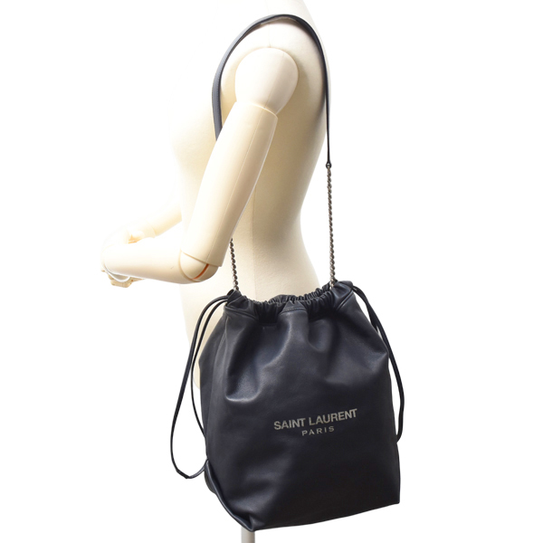 サンローラン バッグ レディース メンズ テディ バッグ ショルダーバッグ ラムスキン ネイビー SAINT LAURENT 中古