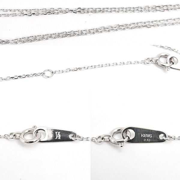 ヴァンドーム青山 ネックレス レディース フラワー ダイヤ スウィング ペンダント D0.10ct ホワイトゴールド VENDOME AOYAMA K18WG 中古