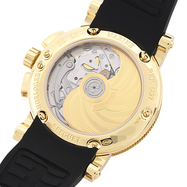 ブレゲ 時計 メンズ マリーン2 クロノグラフ 裏スケ 自動巻 シルバー文字盤 750YG BREGUET 5827BA125ZU 中古