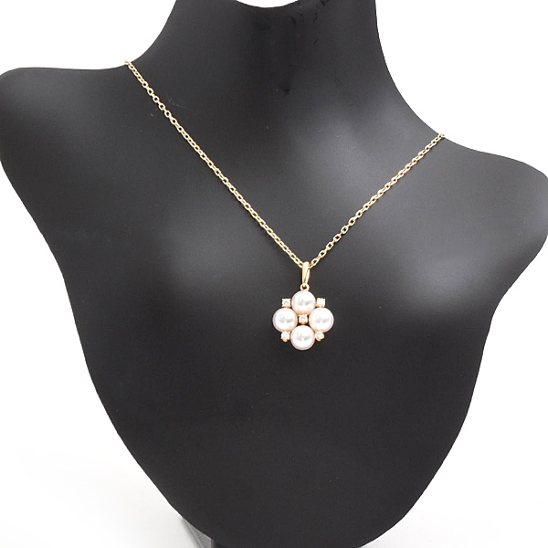 ミキモト ネックレス レディース 4Pパール ダイヤ ペンダント 5.0mm～5.1mm珠 イエローゴールド MIKIMOTO K18 中古
