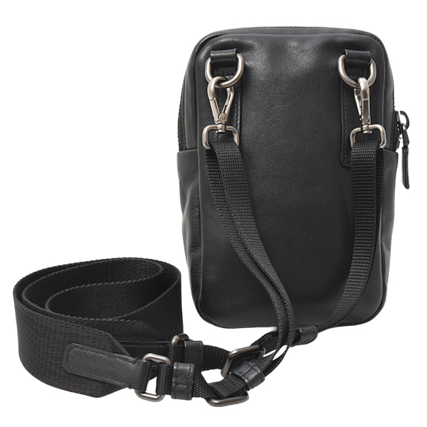 プラダ バッグ レディース メンズ トライアングルロゴ ミニ ショルダーバッグ レザー NERO PRADA 2ZT027 中古
