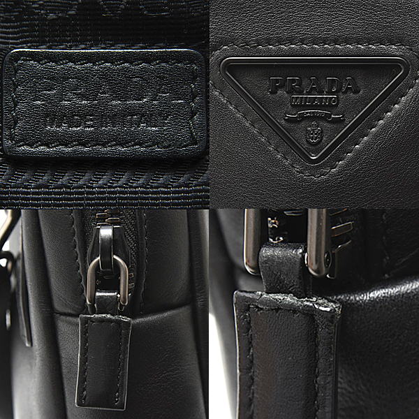 プラダ バッグ レディース メンズ トライアングルロゴ ミニ ショルダーバッグ レザー NERO PRADA 2ZT027 中古