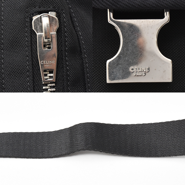 セリーヌ バッグ メンズ レディース ミディアム トレッキング メッセンジャーバッグ クロスボディバッグ キャンバス ブラック 198692 CELINE 中古