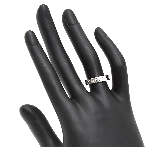 グッチ 指輪 メンズ レディース アイコンリング 表記14号 実寸13.5号 ホワイトゴールド GUCCI 750WG 中古