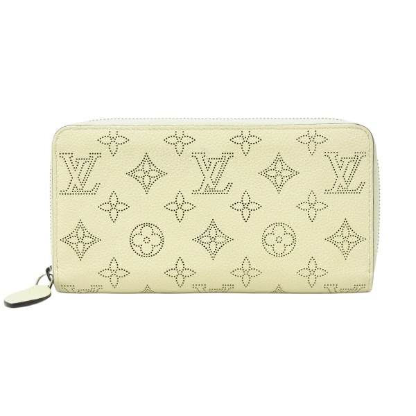 ルイヴィトン 財布 レディース ジッピーウォレット マヒナ マヒナレザー クレーム Louis Vuitton M58878 中古