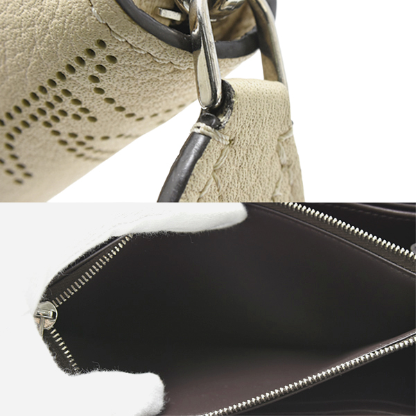 ルイヴィトン 財布 レディース ジッピーウォレット マヒナ マヒナレザー クレーム Louis Vuitton M58878 中古