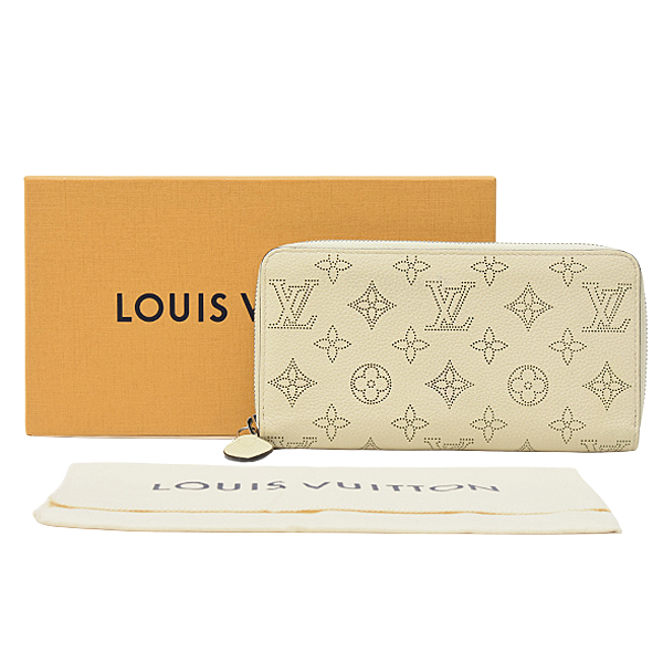 ルイヴィトン 財布 レディース ジッピーウォレット マヒナ マヒナレザー クレーム Louis Vuitton M58878 中古