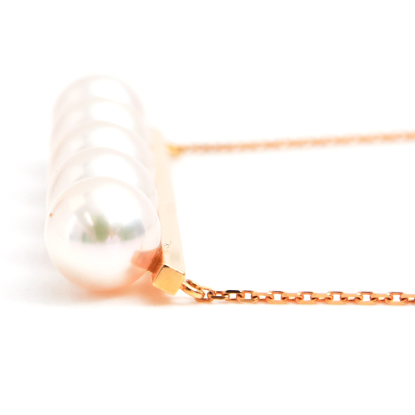 タサキ ネックレス レディース バランス シグネチャー パール ネックレス イエローゴールド TASAKI 750YG 中古