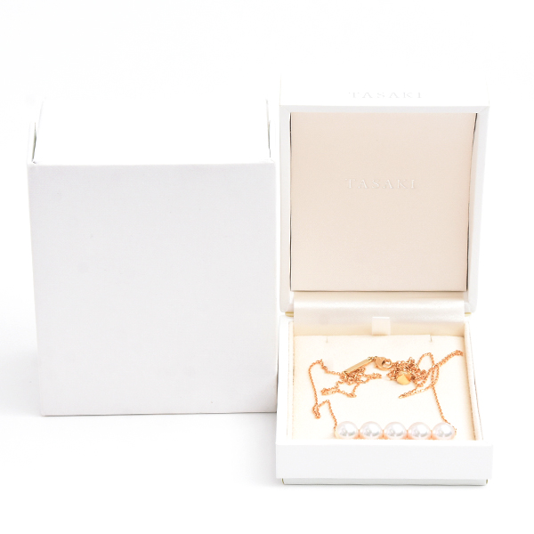 タサキ ネックレス レディース バランス シグネチャー パール ネックレス イエローゴールド TASAKI 750YG 中古