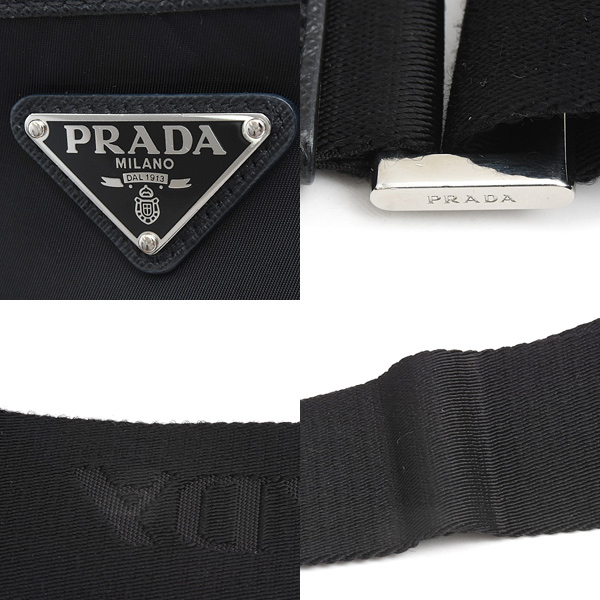 プラダ バッグ メンズ レディース Re-Nylon トライアングルロゴ ショルダーバッグ ブラック ナイロン PRADA 2VH118 中古