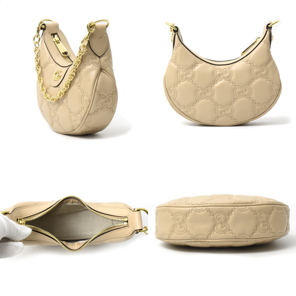グッチ バッグ レディース GGマトラッセ ミニバッグ ハンドバッグ ショルダーバッグ ベージュ系 GUCCI 739736 中古