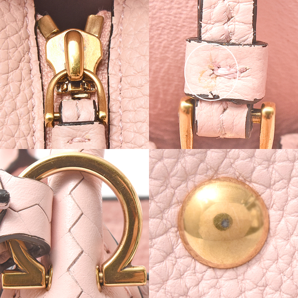 サルヴァトーレ フェラガモ バッグ レディース ガンチーニ ハンドバッグ トートバッグ カーフ ピンク AU-21 0914 Salvatore Ferragamo 中古