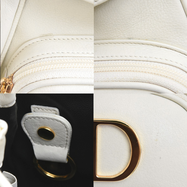 クリスチャンディオール バッグ レディース リュックサック ミニバックパック レザー ホワイト Christian Dior 中古