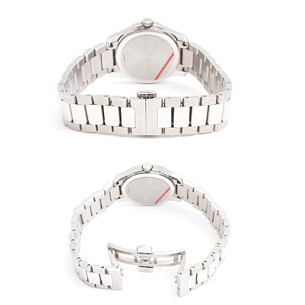 グッチ 時計 レディース Gタイムレス 電池式 サーモンピンク文字盤 ステンレス SS GUCCI YA126540 中古