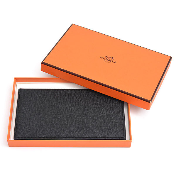 エルメス 財布 メンズ MC2 フレミング 二つ折り長財布 札入れ D刻 ヴォーエプソン ブラック HERMES 中古