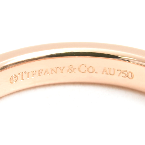 ティファニー 指輪 レディース フラットバンド 3Pダイヤ リング 12.5号 ピンクゴールド TIFFANY 750PG 中古