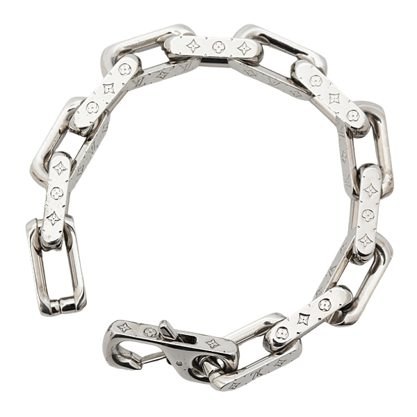 ルイヴィトン ブレスレット メンズ ブレスレット チェーン モノグラム メタル M刻印 Louis Vuitton M64223 中古