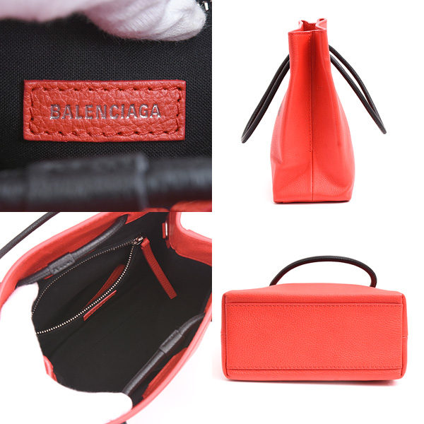 バレンシアガ バッグ レディース ロゴ ショッピングトート XXS 2WAY ハンドバッグ レッド BALENCIAGA 555140 中古