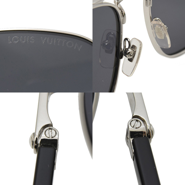 ルイヴィトン メガネ メンズ サングラス LV シグネチャー メタル・スクエア 56□18 メタル グレー Louis Vuitton Z1942U 中古