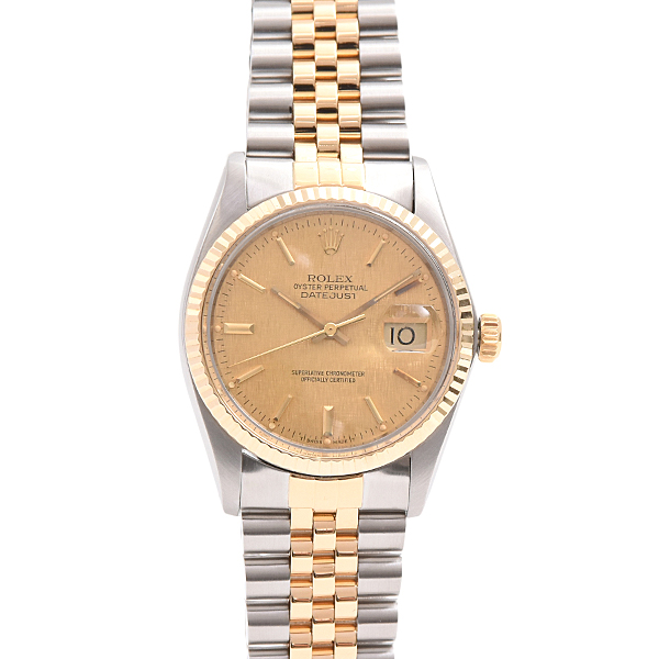 ロレックス 時計 メンズ デイトジャスト 自動巻 80番代 モザイク文字盤 自動巻 ステンレス ゴールド ROLEX 16013 SS×750YG 中古