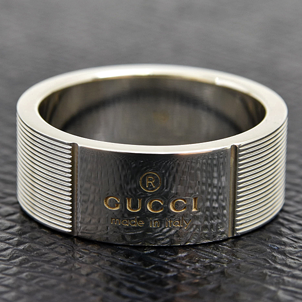 グッチ 指輪 メンズ レディース ロゴ リング 刻印サイズ19 実測18号 スターリングシルバー GUCCI Ag925 SV925 163179 中古