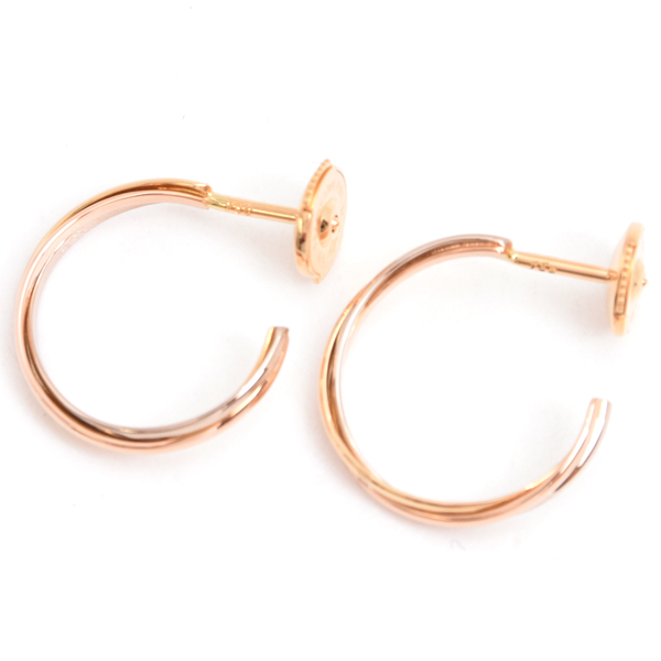 カルティエ ピアス レディース トリニティ 3連 フープ ピアス ゴールド Cartier 750YG×WG×PG 中古