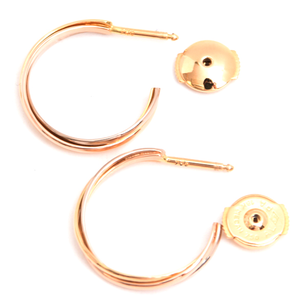 カルティエ ピアス レディース トリニティ 3連 フープ ピアス ゴールド Cartier 750YG×WG×PG 中古