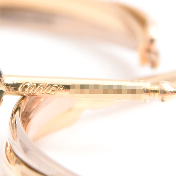 カルティエ ピアス レディース トリニティ 3連 フープ ピアス ゴールド Cartier 750YG×WG×PG 中古