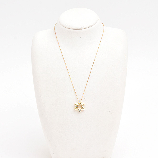 ティファニー ネックレス レディース 4Pダイヤ スターモチーフ 星 ペンダント イエローゴールド TIFFANY 750YG 中古