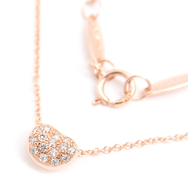 ティファニー ネックレス レディース ビーン ダイヤ ネックレス エルサペレッティ ピンクゴールド TIFFANY 750PG 中古