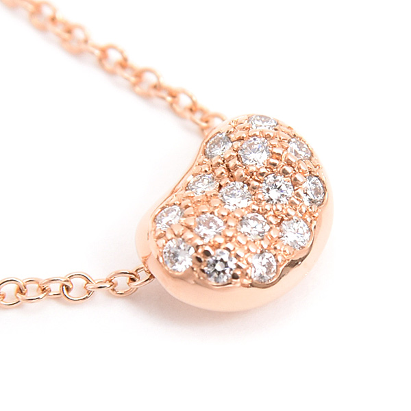 ティファニー ネックレス レディース ビーン ダイヤ ネックレス エルサペレッティ ピンクゴールド TIFFANY 750PG 中古