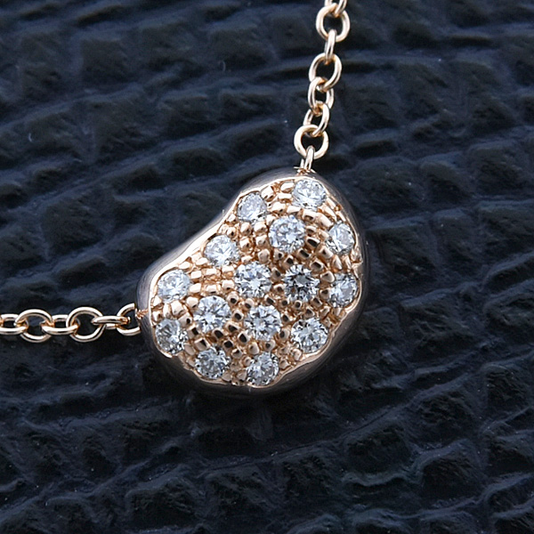 ティファニー ネックレス レディース ビーン ダイヤ ネックレス エルサペレッティ ピンクゴールド TIFFANY 750PG 中古