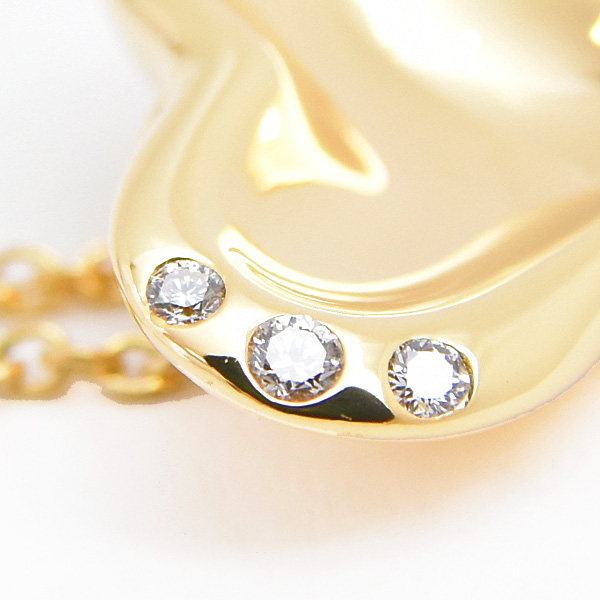 ティファニー ネックレス レディース フルハート 3Pダイヤモンド ペンダント イエローゴールド 750YG K18 TIFFANY 中古