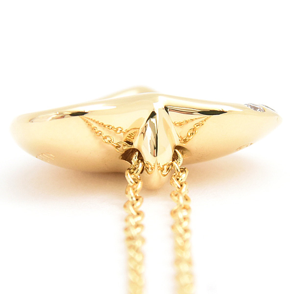 ティファニー ネックレス レディース フルハート 3Pダイヤモンド ペンダント イエローゴールド 750YG K18 TIFFANY 中古