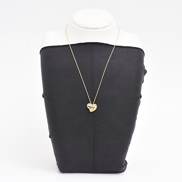 ティファニー ネックレス レディース フルハート 3Pダイヤモンド ペンダント イエローゴールド 750YG K18 TIFFANY 中古