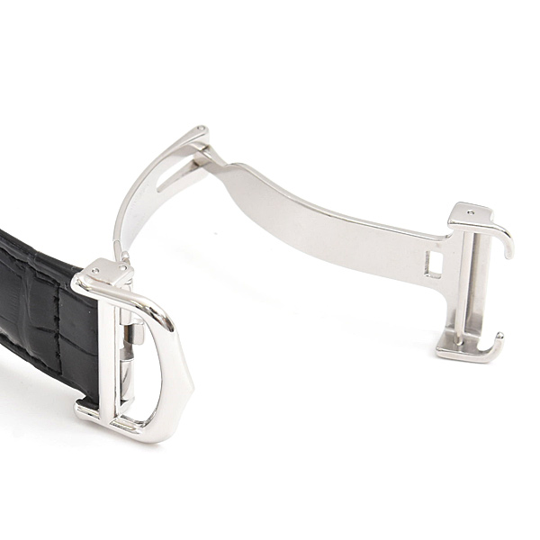 カルティエ 時計 メンズ パシャ グリッド 38mm 裏スケ 自動巻 ブラック文字盤 ステンレス プラチナ Cartier W3105255 中古