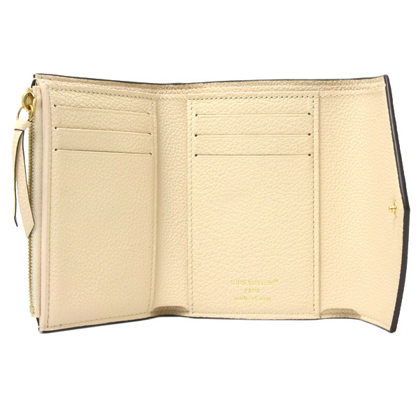ルイヴィトン 財布 レディース ポルトフォイユヴィクトリーヌ コンパクトウォレット モノグラムアンプラント クレーム Louis Vuitton M82344 中古